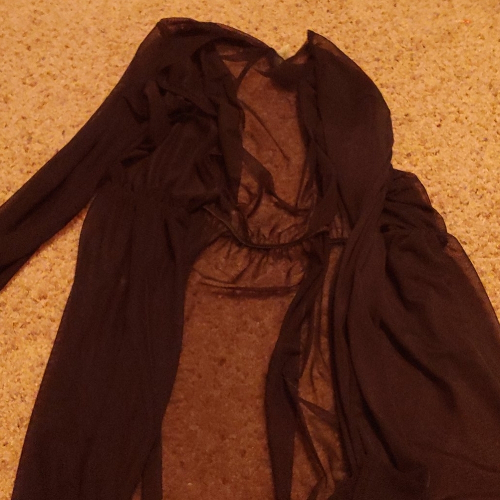 Black sheer duster